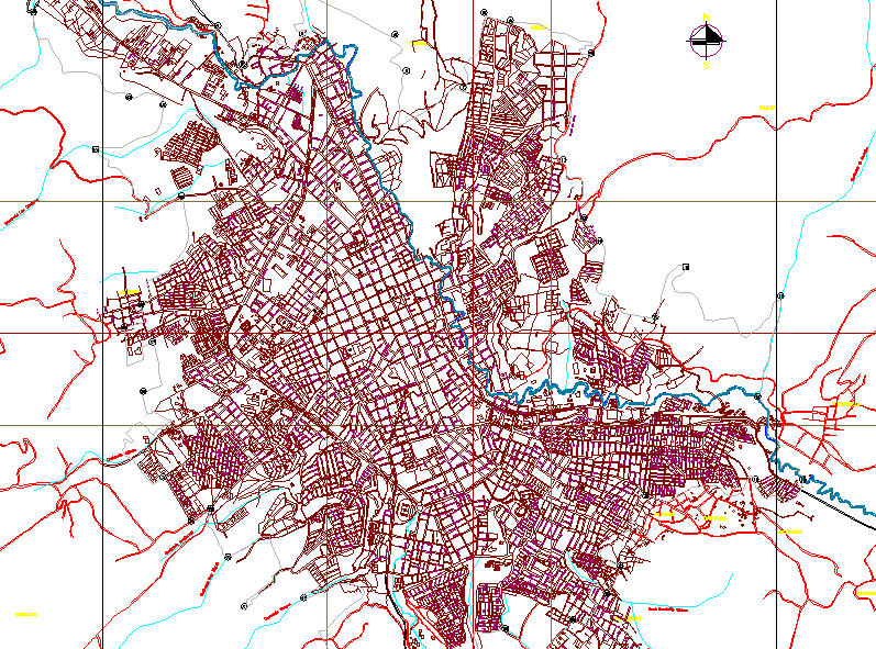 Carte des communes san juan de pasto - colombie