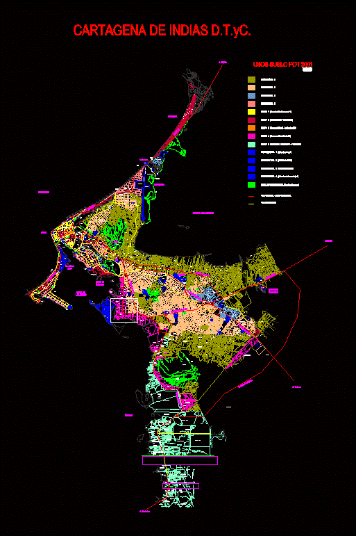 Demographic map Cartagena de Indias Colombia
