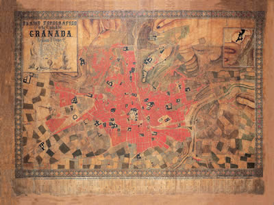 Plan of Granada from 1853