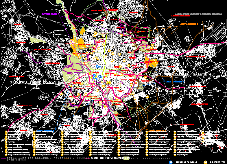 Carte de la piste cyclable de madrid