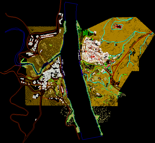 Karte von Sanlucar de Guadiana und Alcoutim