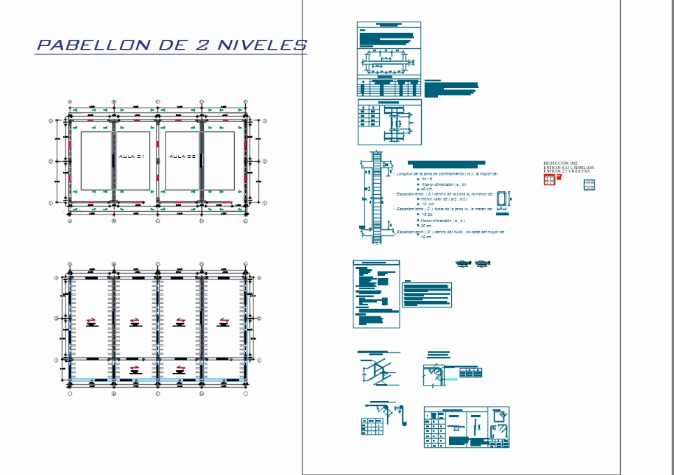 Pabellon Educativo en 2 Niveles