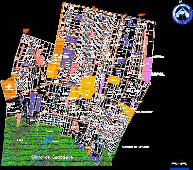 Carte d'utilisation des terres coacalco edo. du Mexique.
