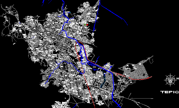 It is the plan of the city of Tepic; nayarit