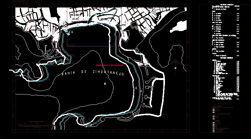 Plan von Zihuatanejo; groß