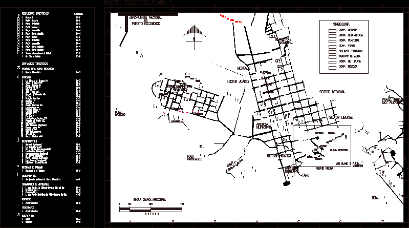 Pto escondido-1 mappa di oaxaca