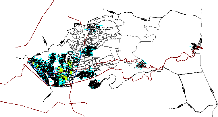 Carte de la municipalité d'ixtapaluca; État de Mexico.