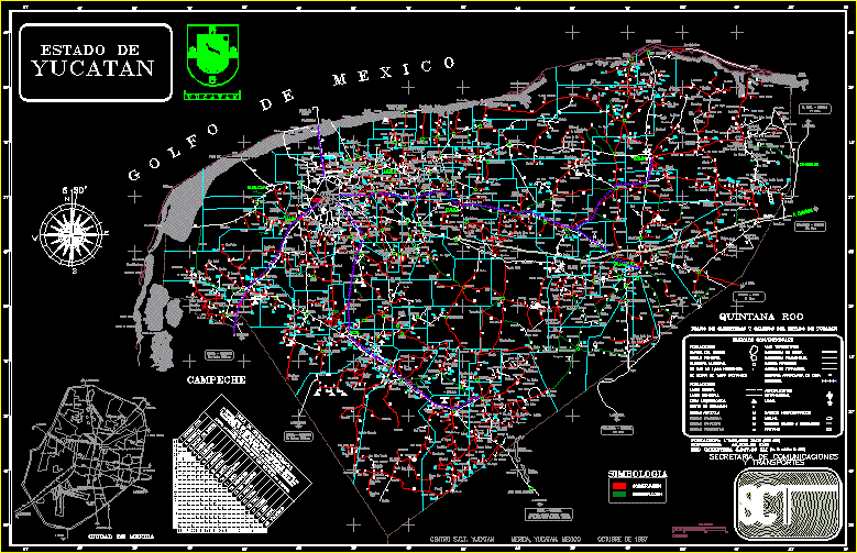 Yucatan-Karte