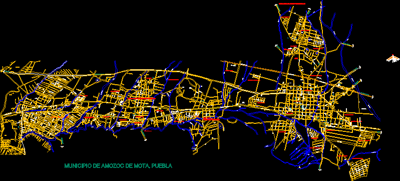 Carte de la commune d'amozoc de mota; Puebla