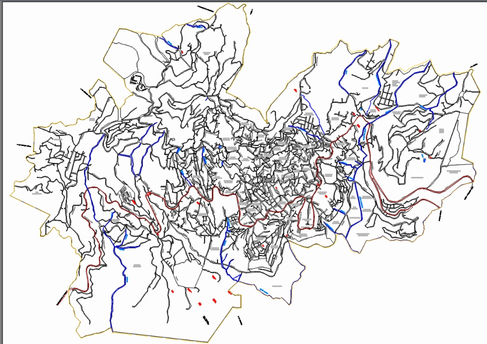 Mapa Topografico de Zona Urbana Compleja