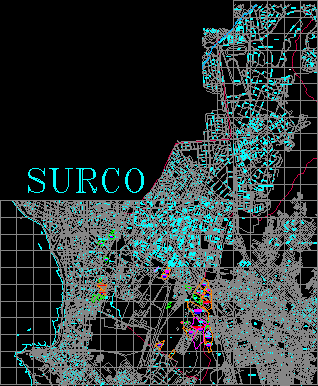 Mappa del distretto di Santiago de Surco