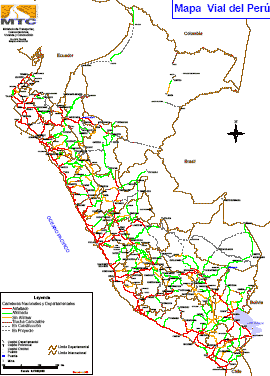 Straßenkarte von Peru im PDF-Format