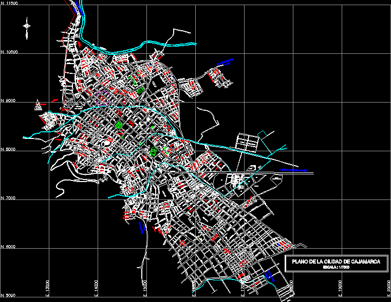 Stadtplan von Cajamarca
