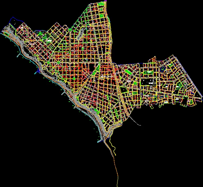 Katasterplan des Distrikts Miraflores in Lima, Peru