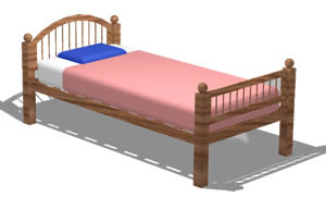 3d cama de solteiro