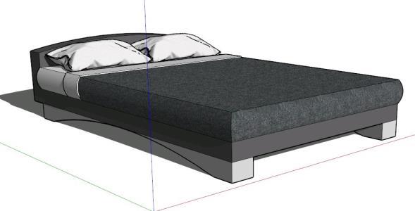 cama moderna 3d skp