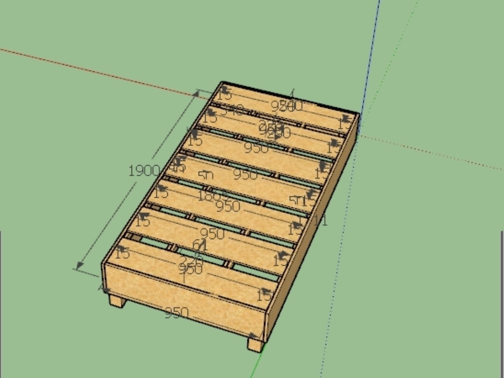 Entwurf eines Einzelbetts mit 15-teiliger Dreifachbettung