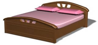 cama baixa de casal 3d