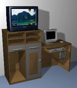 Mueble de computadora y tv