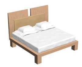 Bett im minimalistischen Stil
