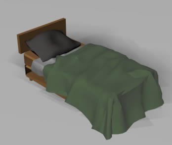 Imperiales Bett mit Kopfteil