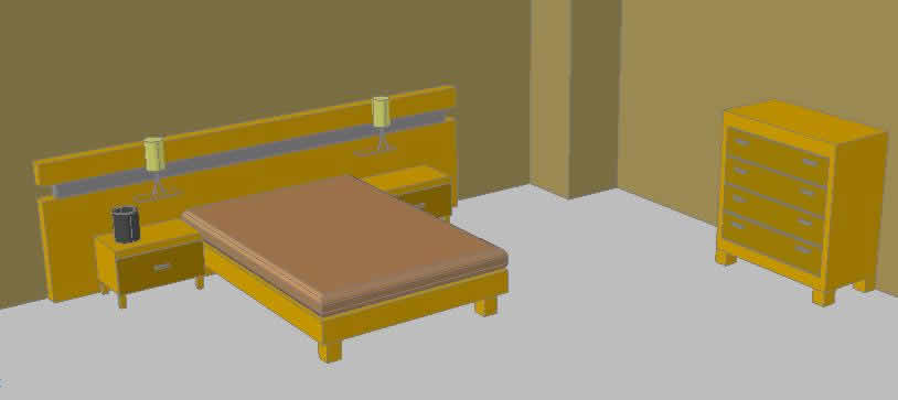 camera da letto 3d