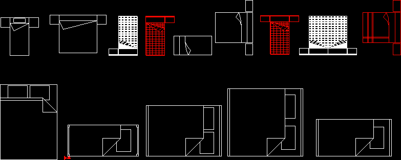 Blocks of various beds