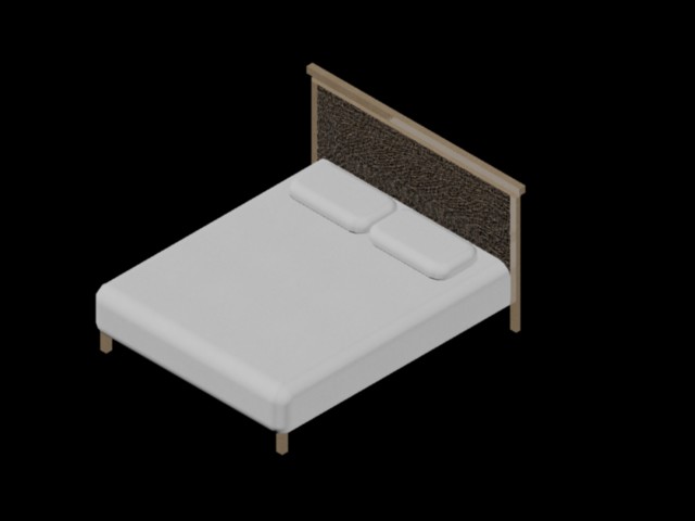 cama de madeira 3d