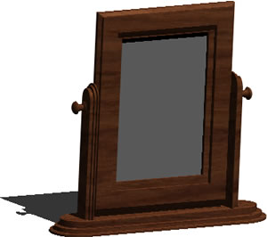 Espelho basculante em 3d com materiais aplicados