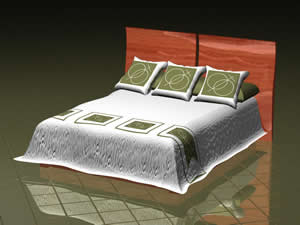 3D-Doppelbett – keine Materialien zugewiesen