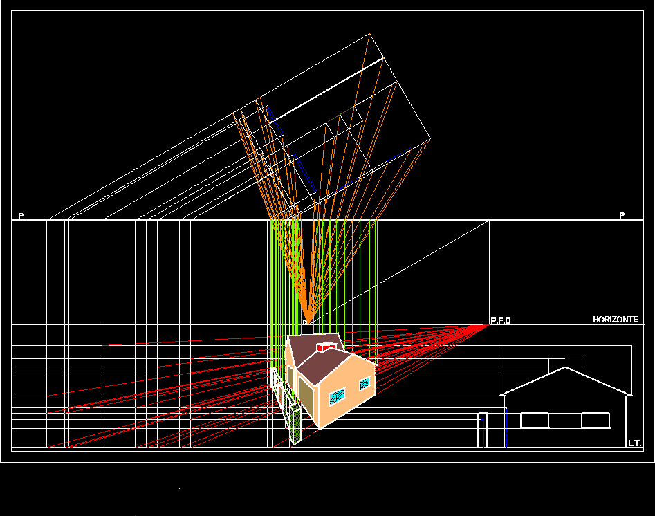 Perspektive eines Hauses