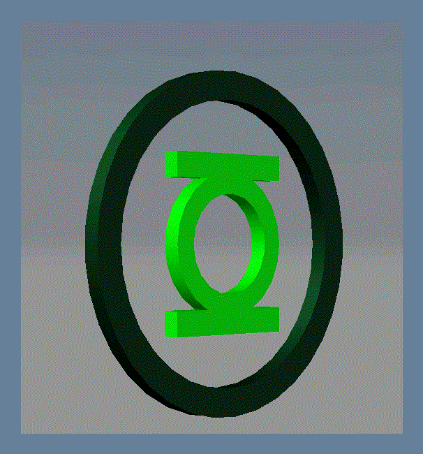 3D-Logo der grünen Laterne