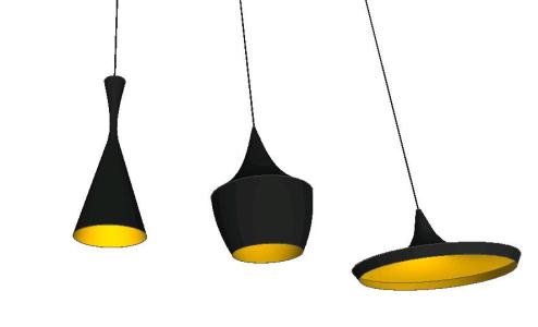 lâmpadas minimalistas 3d