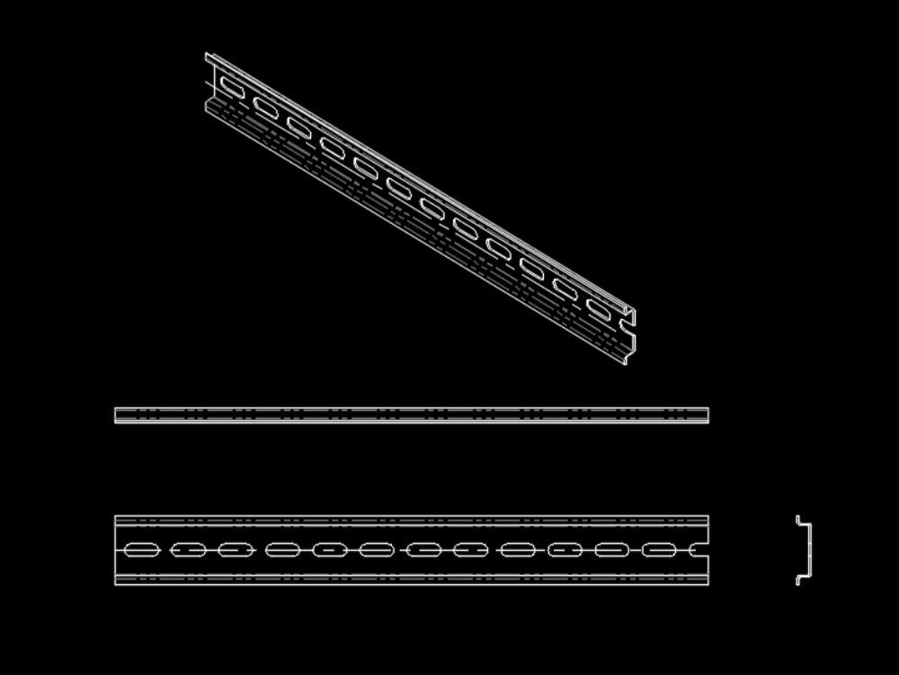 Din rail for terminal blocks; switches; etc
