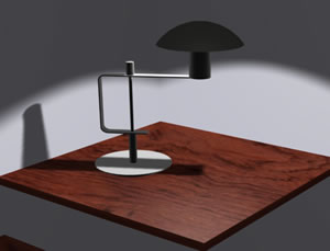 lampe 3d avec matériaux appliqués