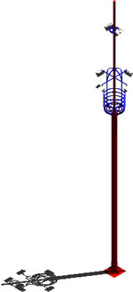 Public lighting tower type in 3d