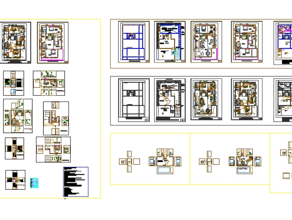 A whole electrical building - autocad.