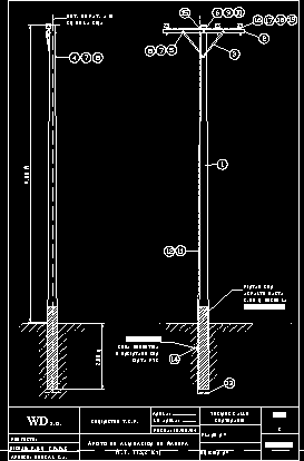 Poste de madera de media tension