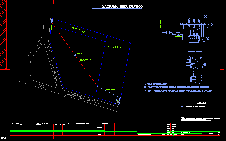 Diagrama esquematico trayecto acometida al tablero de distribucion