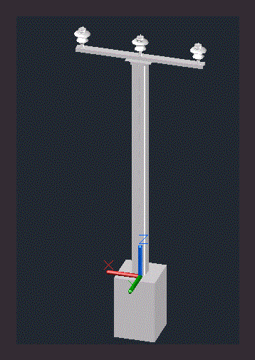 Soporte barras 33kv - 3d