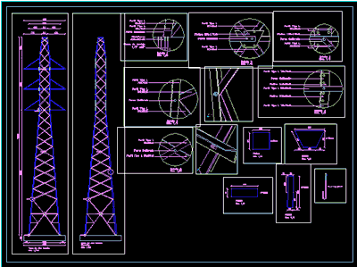 Torre De Alta Tension En AutoCAD | Librería CAD