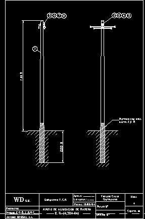 Poste alineacion baja tension