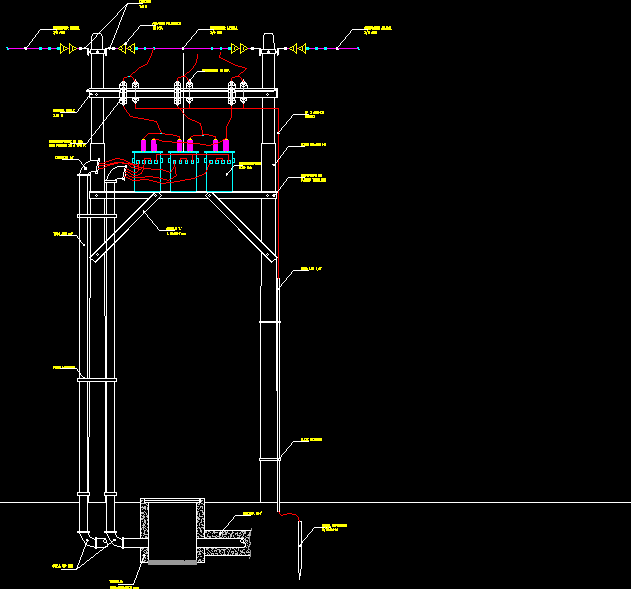 Estructura tipo h para transformador