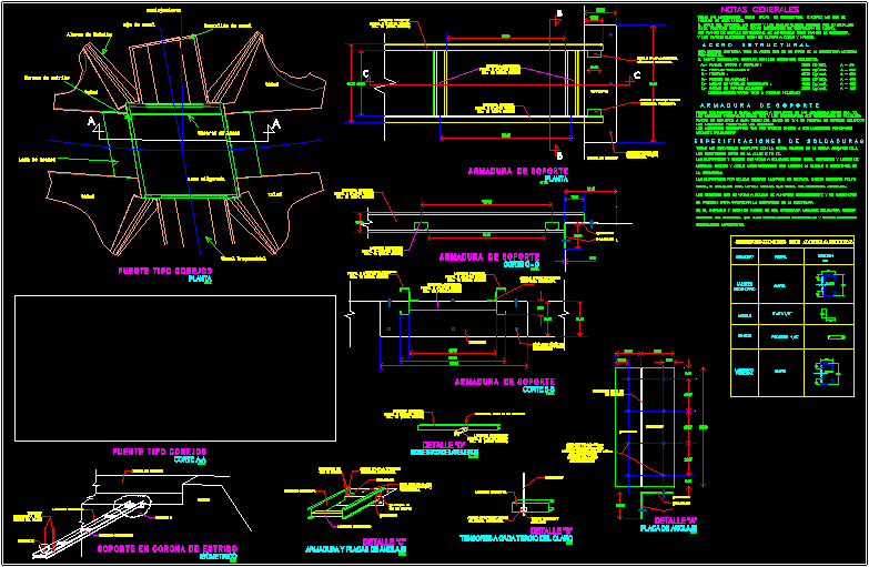 Estructura de soporte de cable para un puente vehicular