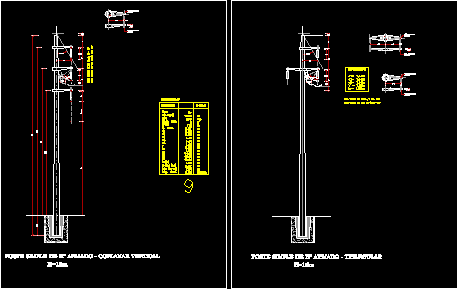 Postes de hormigon - tendido electrico