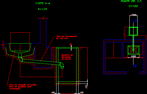 Ölsammelgrube eines 630-kVA-Transformators