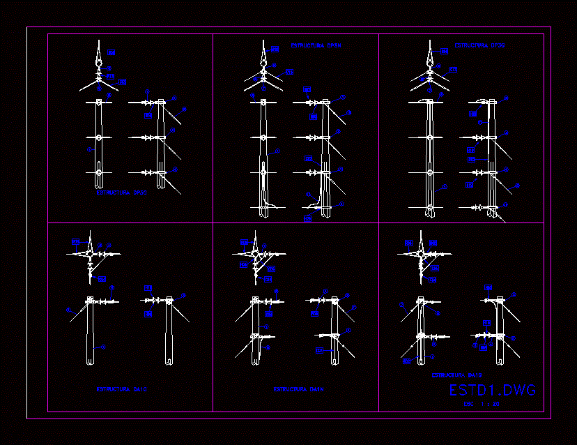 Estructura de media tension para deflexion