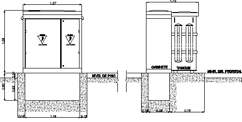 Transformador pedestal trifasico