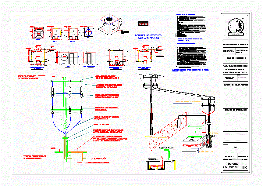 Detalles de alta tension (registro; poste)