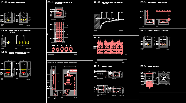 Conjunto de detalles de electricidad